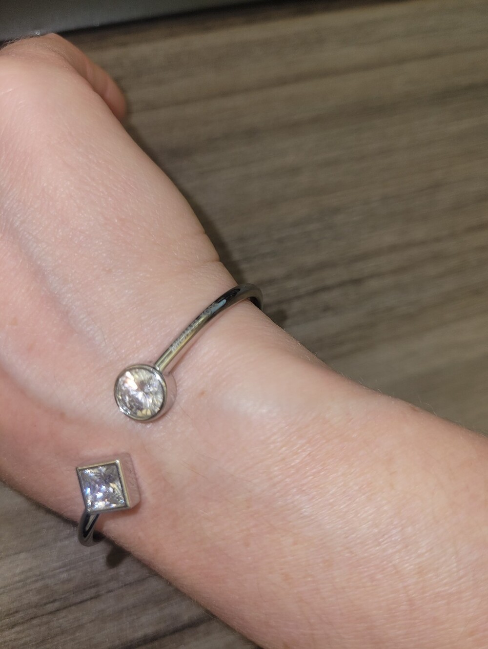 Michael Kors Silver Toned Rhinestone Flexi Cuff Bracelet